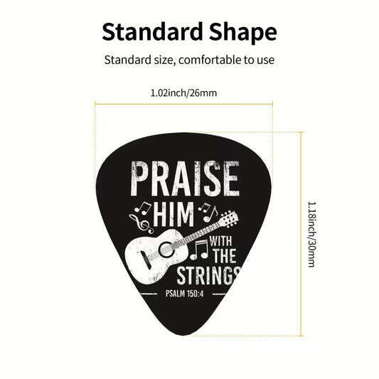 Christelijke Gitaar Plectrum Set (4 Stuks) – Inspirerende Gitaar Picks met Geloofsteksten