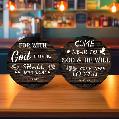 Christelijke Onderzetters (8 Stuks) – Stijlvolle Set met Bijbelse Quotes &amp; Inspirerende Teksten
