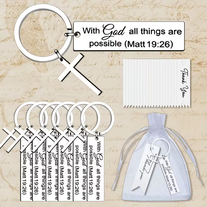Christelijke Sleutelhanger Gift Bag – Keuze uit 2 Bemoedigende Teksten | Perfect Cadeautje met Betekenis
