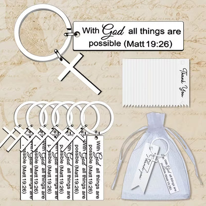 Christelijke Sleutelhanger Gift Bag – Keuze uit 2 Bemoedigende Teksten | Perfect Cadeautje met Betekenis
