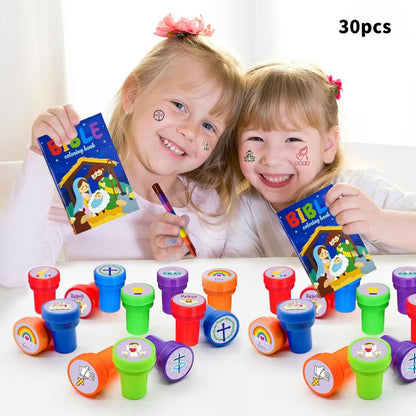 Christelijke Kinder Stempels – Vrolijke Stempelset met Bijbelse Symbolen | Perfect voor Zondagschool &amp; Creatief Spel