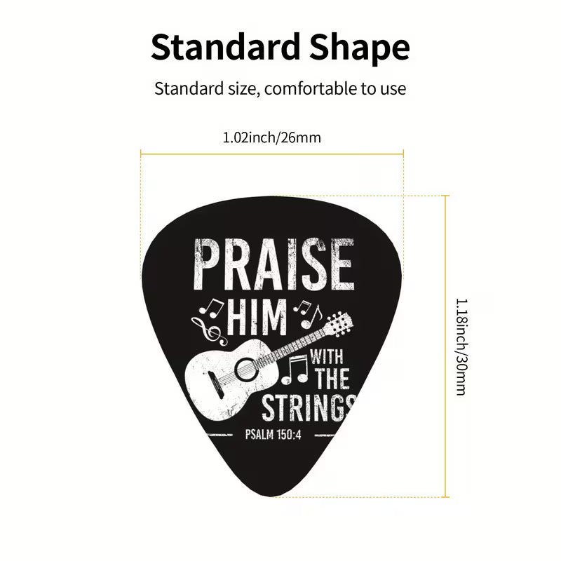 Christelijke Gitaar Plectrum Set (4 Stuks) – Inspirerende Gitaar Picks met Geloofsteksten