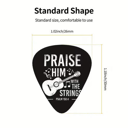 Christelijke Gitaar Plectrum Set (4 Stuks) – Inspirerende Gitaar Picks met Geloofsteksten