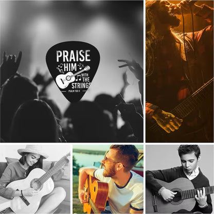 Christelijke Gitaar Plectrum Set (4 Stuks) – Inspirerende Gitaar Picks met Geloofsteksten