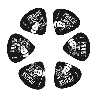 Christelijke Gitaar Plectrum Set (4 Stuks) – Inspirerende Gitaar Picks met Geloofsteksten