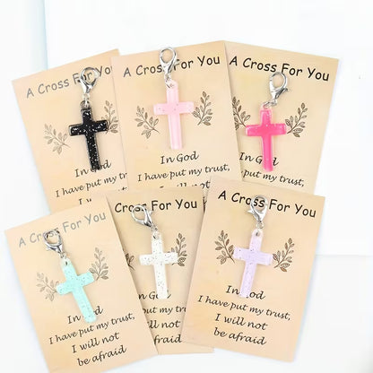Kruis Sleutelhanger met Kaartje – “A Cross For You” | Christelijk Cadeau met Bemoedigende Tekst