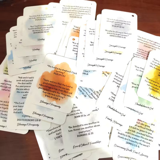 Christelijke Affirmatie Kaartjes (240 Stuks) – Aquarel Bijbelteksten &amp; Bemoedigende Quotes | Inspiratie voor Elke Dag