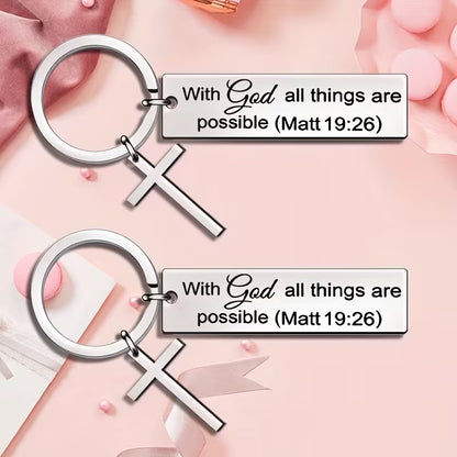 Christelijke Sleutelhanger Gift Bag – Keuze uit 2 Bemoedigende Teksten | Perfect Cadeautje met Betekenis