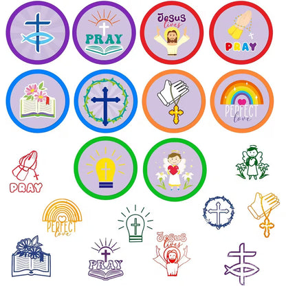 Christelijke Kinder Stempels – Vrolijke Stempelset met Bijbelse Symbolen | Perfect voor Zondagschool &amp; Creatief Spel